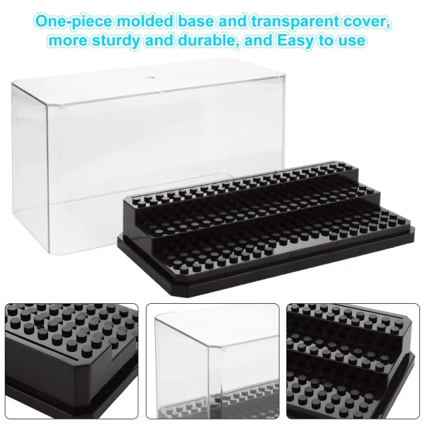 Acrylic Minifigures Display Case, Stackable and Dustproof Building Block Display Box for Lego Action Figure Toys Storage 4