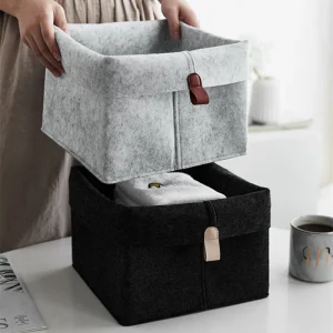 Nordic Felt Storage Basket Creative Convenient Organizer Folding Hallway Entrance Key Small Storage Box Office Desk Home Supply 1