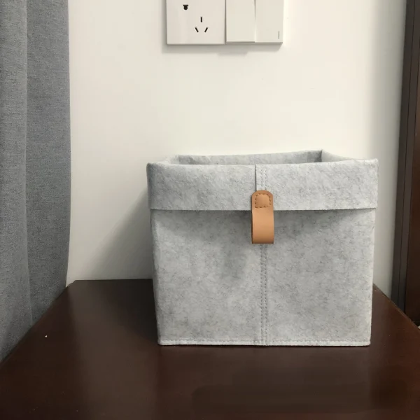 Nordic Felt Storage Basket Creative Convenient Organizer Folding Hallway Entrance Key Small Storage Box Office Desk Home Supply 3