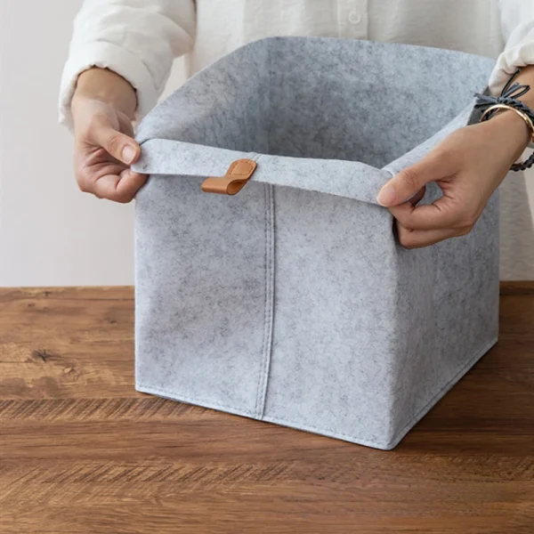 Nordic Felt Storage Basket Creative Convenient Organizer Folding Hallway Entrance Key Small Storage Box Office Desk Home Supply 5