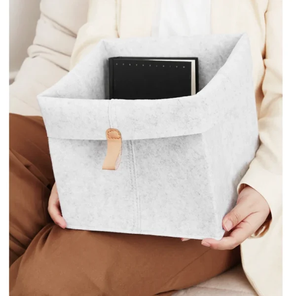 Nordic Felt Storage Basket Creative Convenient Organizer Folding Hallway Entrance Key Small Storage Box Office Desk Home Supply 6