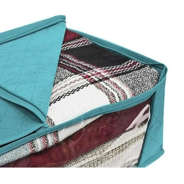 Narrow Foldable Clothes Storage Box with Lid Large Capacity Quilt Blanket Closet Storage Organizer Fabric Wardrobe Organizer Box 4