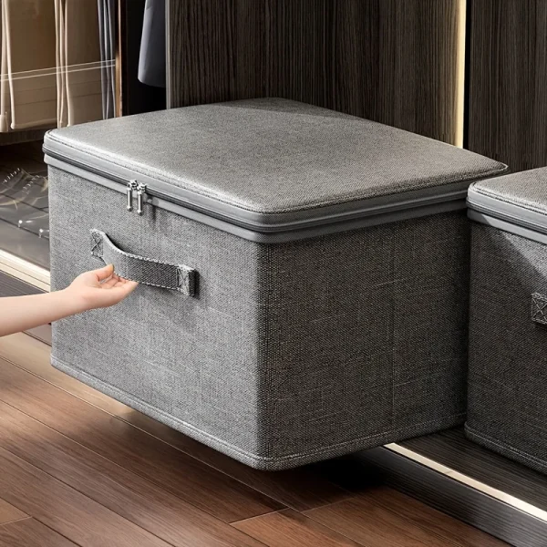 1pc Stackable Storage Box ,Organizer for Toys/Books | grey, Foldable Design for Home/Closet/Bedroom,Space saving design 4