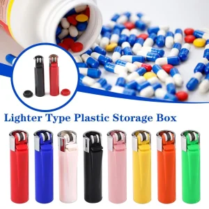 Lighter Shape Pill Box Safe Medicine Storage Case Sealed Moisture-proof Drug Dispenser Organizer Waterproof Pill Hidden Sto H9D6 1