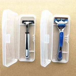 Portable Travel Men's Razor Case Shaving Machine Container Holder Shaver Box Transparent Plastic Razor Blades Storage Box 1