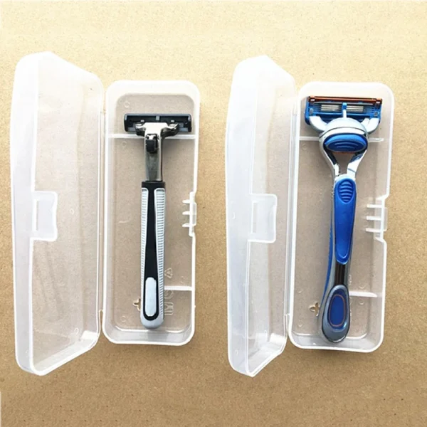 Portable Travel Men's Razor Case Shaving Machine Container Holder Shaver Box Transparent Plastic Razor Blades Storage Box 1