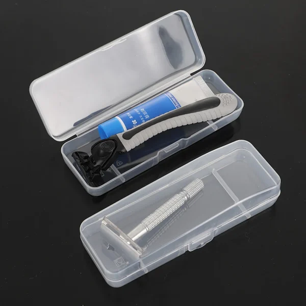 Portable Travel Men's Razor Case Shaving Machine Container Holder Shaver Box Transparent Plastic Razor Blades Storage Box 2