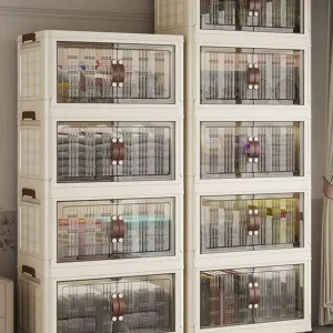 Large Capacity Multifunction Folding Storage Cabinet Dustproof Wardrobe Closet Organizer Easy-to-Install Storage Boxes 1