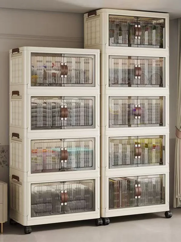 Large Capacity Multifunction Folding Storage Cabinet Dustproof Wardrobe Closet Organizer Easy-to-Install Storage Boxes 1