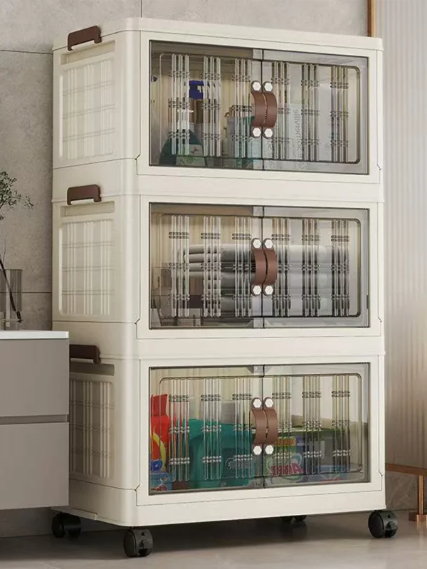 Large Capacity Multifunction Folding Storage Cabinet Dustproof Wardrobe Closet Organizer Easy-to-Install Storage Boxes 3