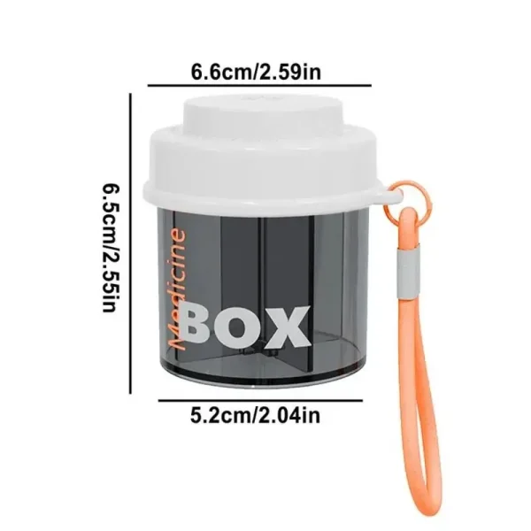 New Portable Sealed Pill Case Rotatable Visual Window Pill Storage Box with Lid Small Travel Pill Dispenser 6