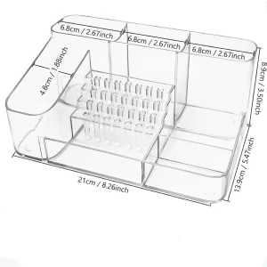 1PC Nail Machine & Nail Drill Stand 28 Hole Transparent Drill Bit Plastic Holder Suitable for Desktop Storage, skincare storage 1