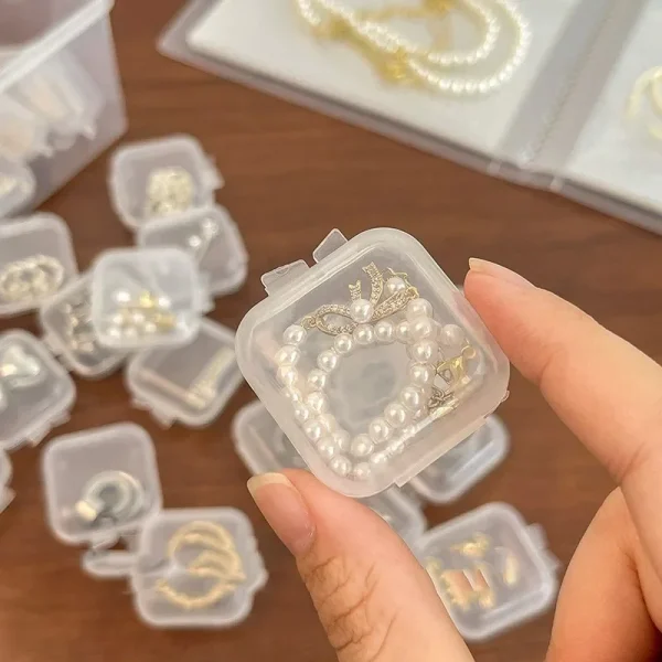 100/1PCS Mini Storage Box Transparent Plastic Storage Box Jewelry Container Portable Earring Ring Earplugs Packaging Storage Box 3