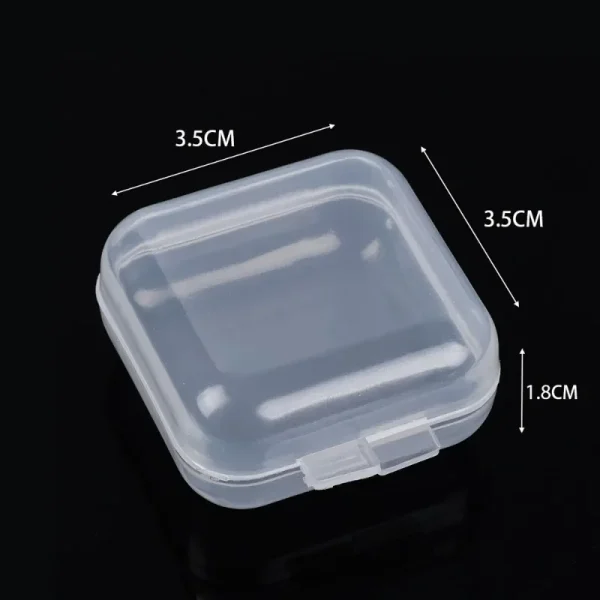 100/1PCS Mini Storage Box Transparent Plastic Storage Box Jewelry Container Portable Earring Ring Earplugs Packaging Storage Box 6