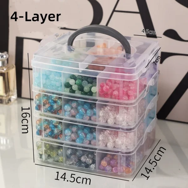 1/2/3/4 Tier Transparent Adjustable Stackable Compartment Slot Plastic Storage Box For Organizing Toys Jewelry Accessories 1