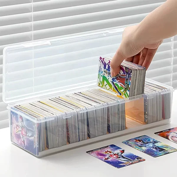 1PC Transparent Clamshell Game Card Storage Box Portable Board Game Organizer Plastic Card Storage Box 2