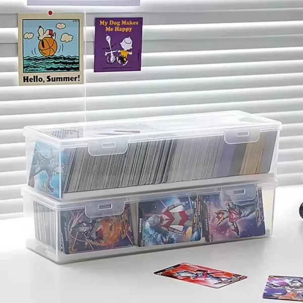 1PC Transparent Clamshell Game Card Storage Box Portable Board Game Organizer Plastic Card Storage Box 6