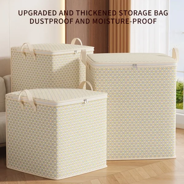 Extra-Large 220-Litre Fabric Storage Box for Quilts, Sheets, Clothes, and Underwear - Portable, Lightweight,and Easy to Carry 1