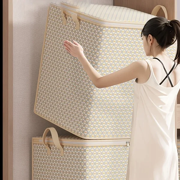 Extra-Large 220-Litre Fabric Storage Box for Quilts, Sheets, Clothes, and Underwear - Portable, Lightweight,and Easy to Carry 2
