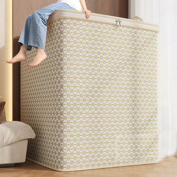 Extra-Large 220-Litre Fabric Storage Box for Quilts, Sheets, Clothes, and Underwear - Portable, Lightweight,and Easy to Carry 4