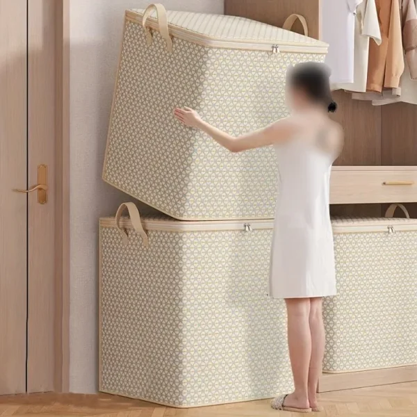 Extra-Large 220-Litre Fabric Storage Box for Quilts, Sheets, Clothes, and Underwear - Portable, Lightweight,and Easy to Carry 5