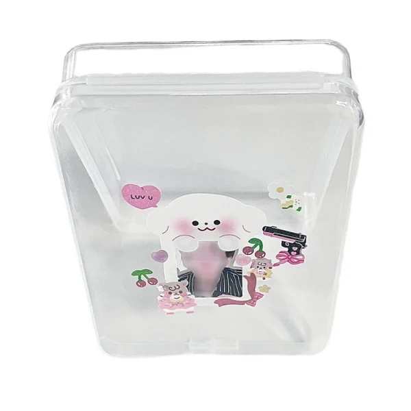 INS Transparent Plastic Storage Box Photocards Small Card Storage Box Desk Organizer Box Classification Box Stationery 11*9*cm 4