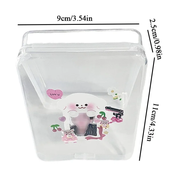 INS Transparent Plastic Storage Box Photocards Small Card Storage Box Desk Organizer Box Classification Box Stationery 11*9*cm 5
