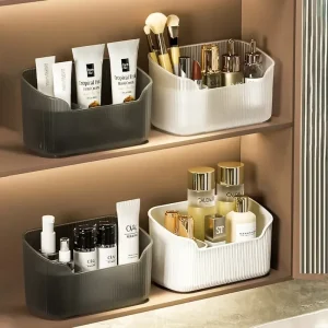 Matte Cosmetic Organizer Bathroom Bedroom Desktop Storage Box for Make Up Lipstick Perfume Skincare Cosmetic Tray Case Box 1