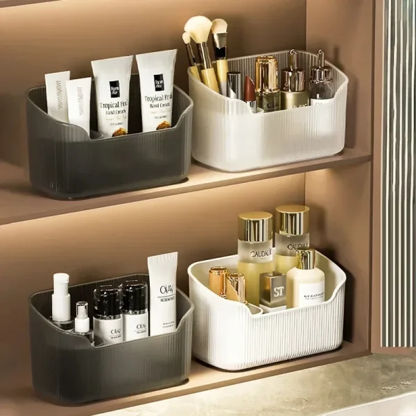 Matte Cosmetic Organizer Bathroom Bedroom Desktop Storage Box for Make Up Lipstick Perfume Skincare Cosmetic Tray Case Box 1