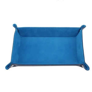 New Rectangle Storage Tray PU Leather Velvet Folding Dice Tray Table Games Key Wallet Coin Organizer Trays Sundries Serving Tray 1