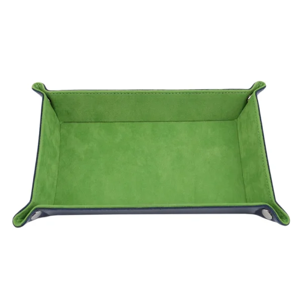 New Rectangle Storage Tray PU Leather Velvet Folding Dice Tray Table Games Key Wallet Coin Organizer Trays Sundries Serving Tray 5