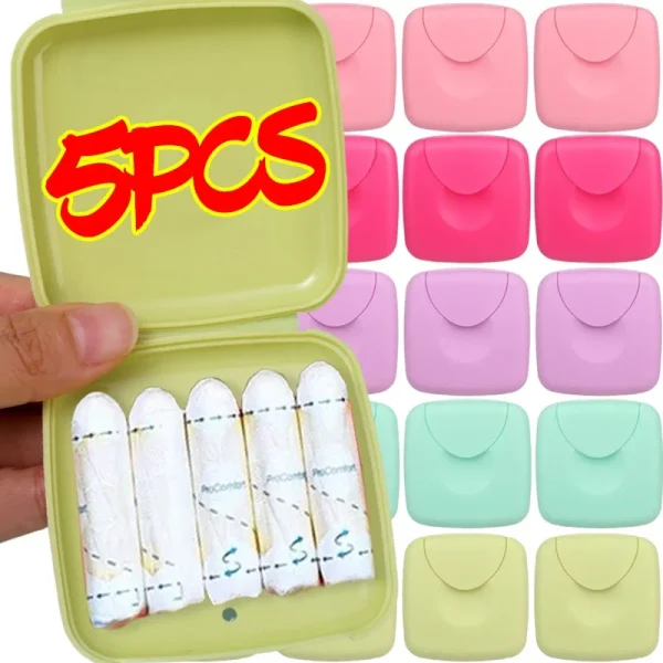 Creative Portable Women Tampons Storage Box Holder Tool Travel Outdoor Set Supplies Plastic Cosmetic Cotton Jewelry Storage Box 1