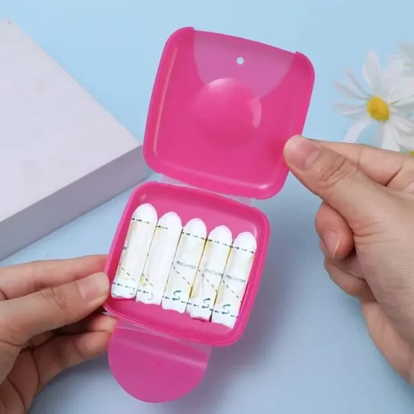 Creative Portable Women Tampons Storage Box Holder Tool Travel Outdoor Set Supplies Plastic Cosmetic Cotton Jewelry Storage Box 3