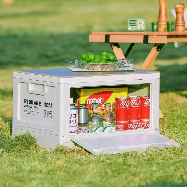 Camping storage box, trunk organizer, camping picnic camping box, car folding outdoor bench and chopping board 1