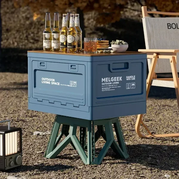 Camping storage box, trunk organizer, camping picnic camping box, car folding outdoor bench and chopping board 3