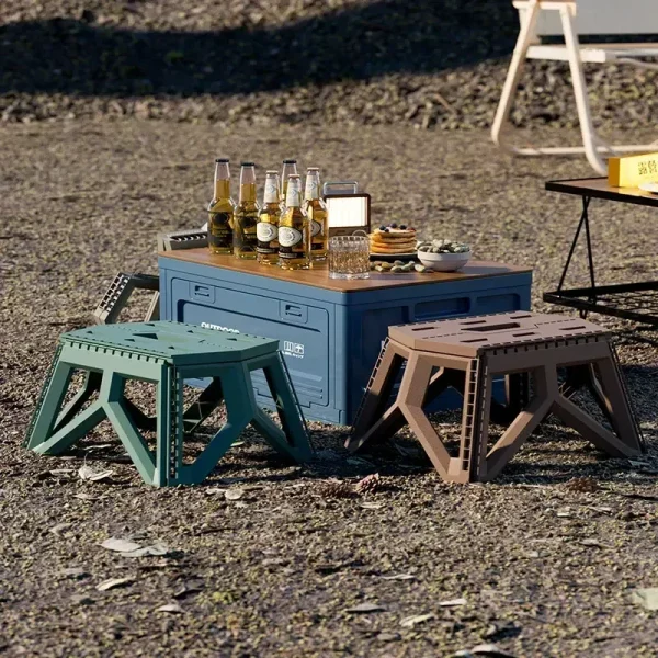 Camping storage box, trunk organizer, camping picnic camping box, car folding outdoor bench and chopping board 4