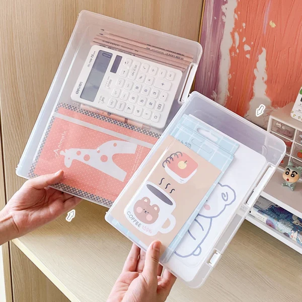A4 File Storage Box, Portable Folder, Student Materials, Test Paper Classification, Organization, Stationery And File Box 6