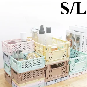 6Color Foldable Storage Baskets Student Desktop Holder Tape Stationery Cosmetic Storage Box Home Office Organizer Container 1