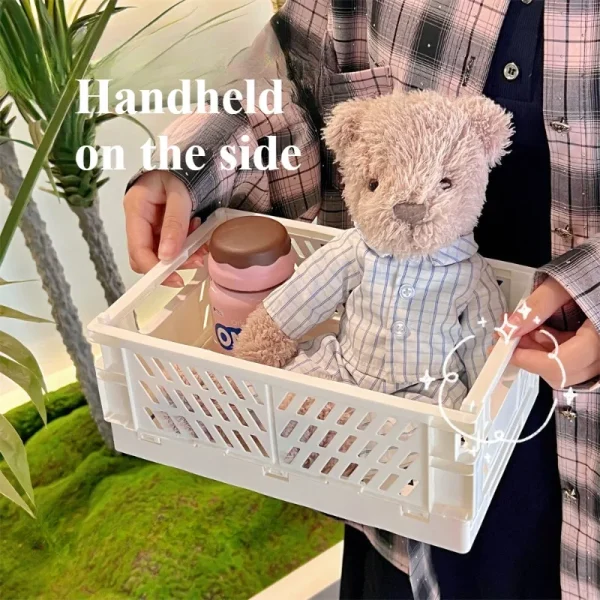 6Color Foldable Storage Baskets Student Desktop Holder Tape Stationery Cosmetic Storage Box Home Office Organizer Container 4