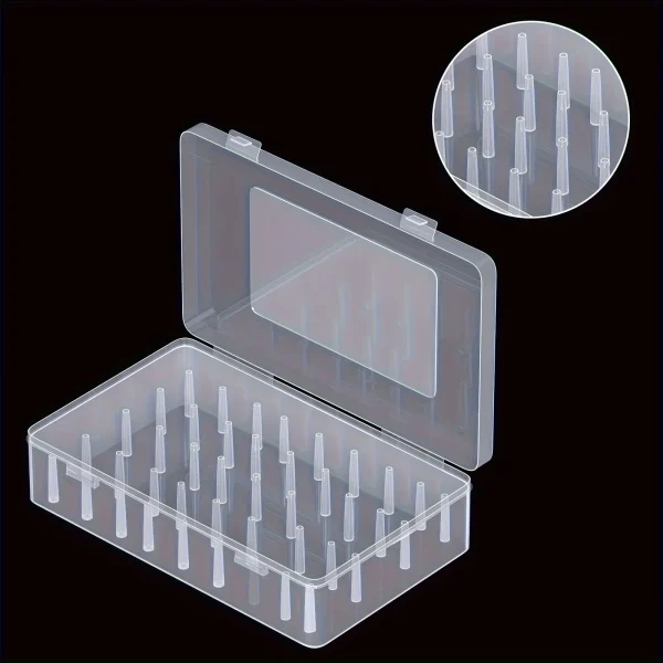 42 roll sewing thread storage box, transparent PP plastic embroidery sewing set storage box, portable large capacity 2