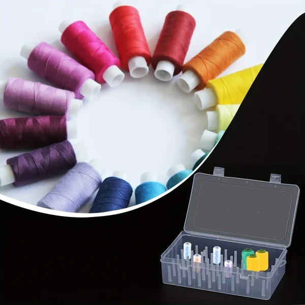42 roll sewing thread storage box, transparent PP plastic embroidery sewing set storage box, portable large capacity 6