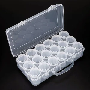 18 Round Bottle Multipurpose Transparent Diamond Painting Accessories Storage Box Container for Beads Organizer Boxes 1