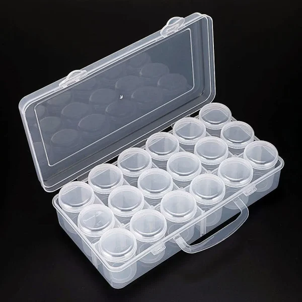 18 Round Bottle Multipurpose Transparent Diamond Painting Accessories Storage Box Container for Beads Organizer Boxes 1