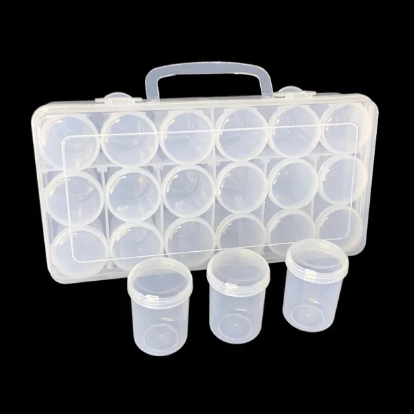 18 Round Bottle Multipurpose Transparent Diamond Painting Accessories Storage Box Container for Beads Organizer Boxes 3