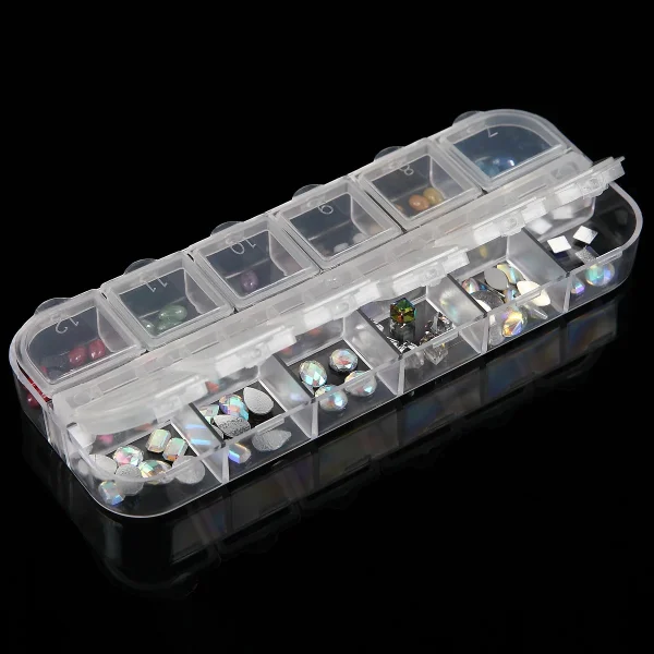 12 Grids Clear Plastic Jewelry Box Multipurpose Plastic Tool Box Multi-size Adjustable Beads Earrings Jewelry Storage Square Box 3