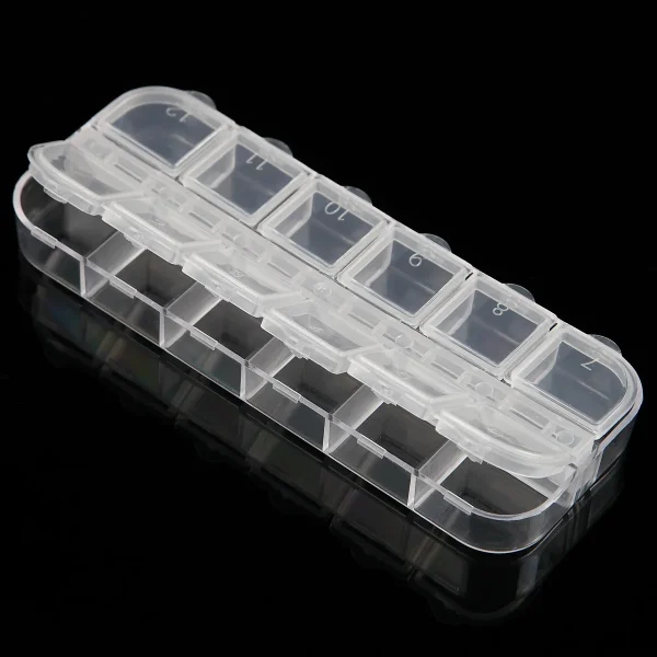 12 Grids Clear Plastic Jewelry Box Multipurpose Plastic Tool Box Multi-size Adjustable Beads Earrings Jewelry Storage Square Box 4