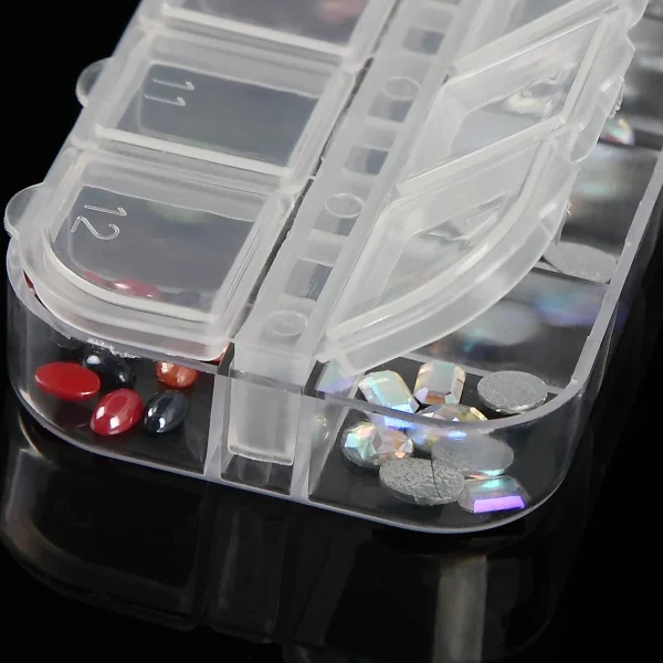 12 Grids Clear Plastic Jewelry Box Multipurpose Plastic Tool Box Multi-size Adjustable Beads Earrings Jewelry Storage Square Box 6
