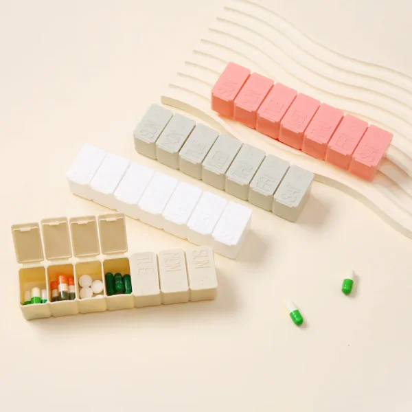 Pill Box Strip Type 7 Days A Week Medicine 7 Compartments Sub-packing Medicine Box Convenient Storage Box Pill Organizer 4