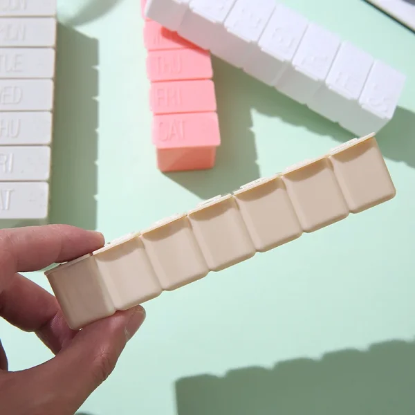 Pill Box Strip Type 7 Days A Week Medicine 7 Compartments Sub-packing Medicine Box Convenient Storage Box Pill Organizer 6