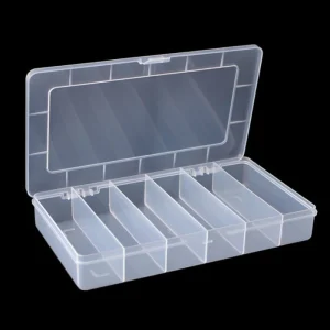 6 Grid Rectangular Storage Box PP Plastic Transparent Box Lure Fishing Gear Classification Small Hardware Tools Arrangement 1